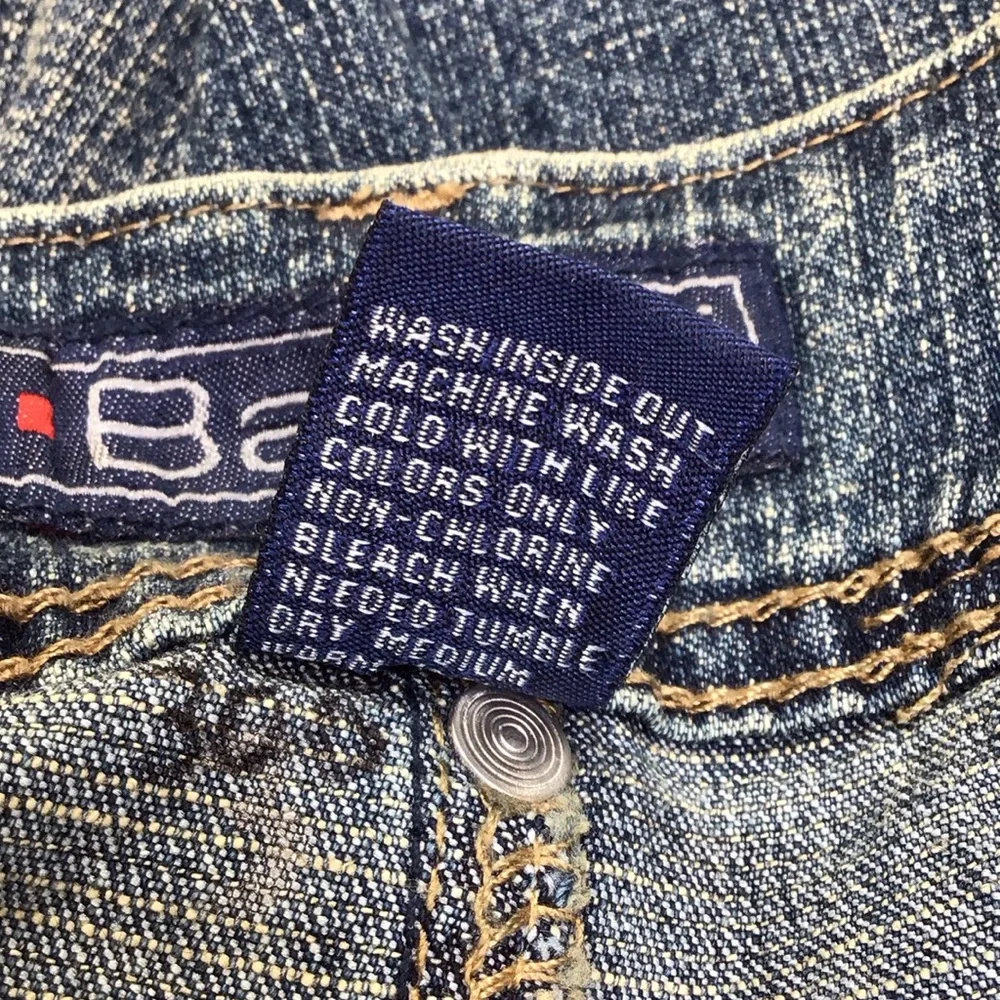 Y2K Rhinestone Bling Plaid Flower Ruffled Blue‎ Jean Denim Pleat Twee Mini Skirt